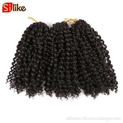 8inch Synthetic Kinky Curly hair Marley Bob 3 pcs/pack Malaysian Deep Wave Curly Crochet Braids Hair Extensionjerry Curl Hair